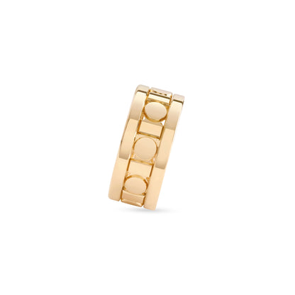 Damiani Belle Epoque Reel Ring 20093143, Wide Yellow-Gold Band Ring, 8.3 mm