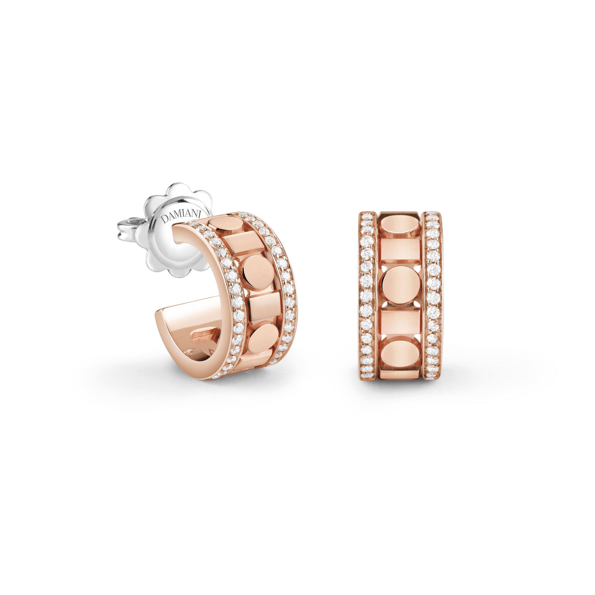 Damiani Belle Epoque Earrings 20093333, A pair of 18k rose gold earrings set with diamonds
