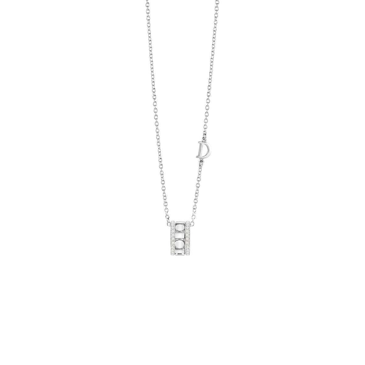 Damiani Belle Epoque Reel Necklace 20094032, White gold and diamonds necklace, 5,7 mm