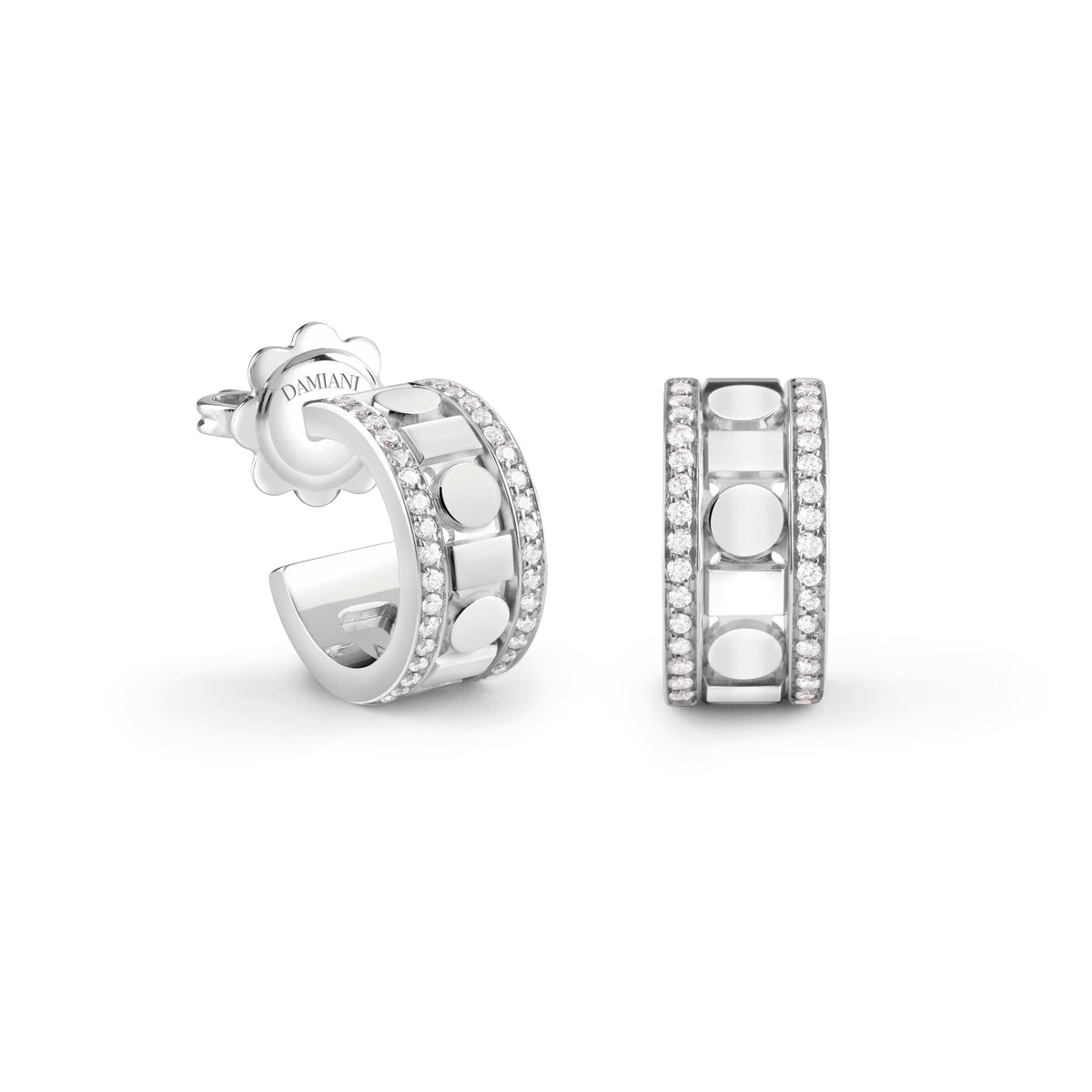 Damiani Belle Epoque Earrings 20094036, A pair of 18k white gold earrings set with diamonds