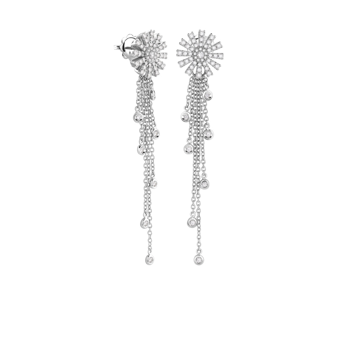Damiani Margherita Earrings 20102415, A pair of 18k white gold earrings set with diamonds