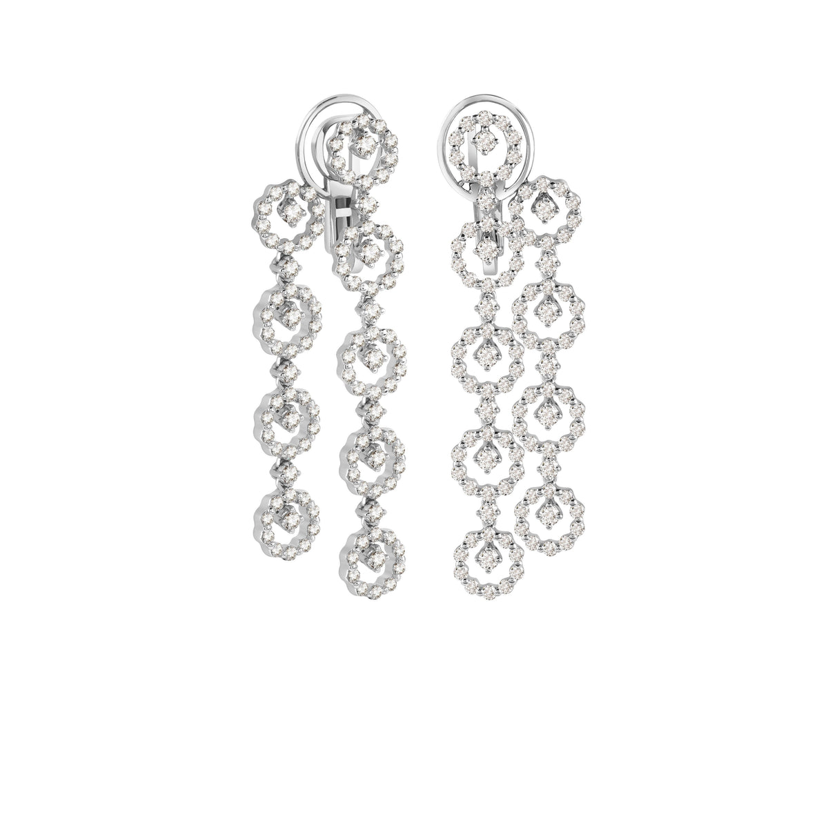 Damiani Juliette Earrings 20102431, A pair of 18k white gold earrings set with diamonds