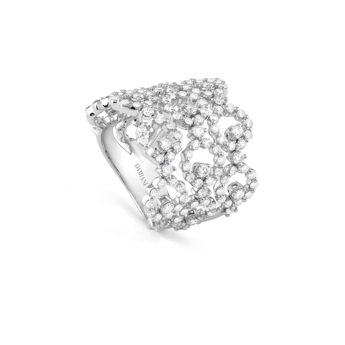Damiani Juliette Ring 20102435, An 18k white gold ring set with diamonds