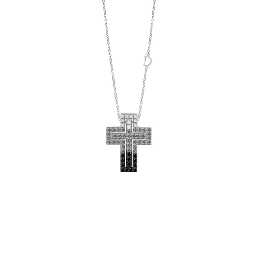 Damiani Belle Epoque Cross 20102479, An 18k white gold cross pendant set with diamonds