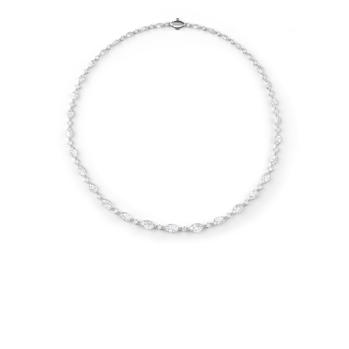 Damiani Emozioni Necklace 20104234, An 18k white gold necklace set with diamonds