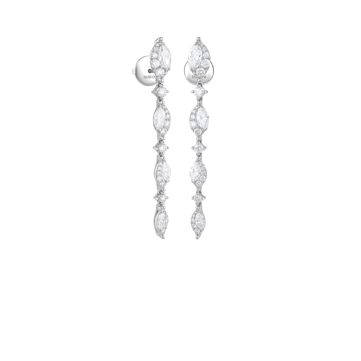 Damiani Emozioni Earrings 20104237, A pair of 18k white gold earrings set with diamonds