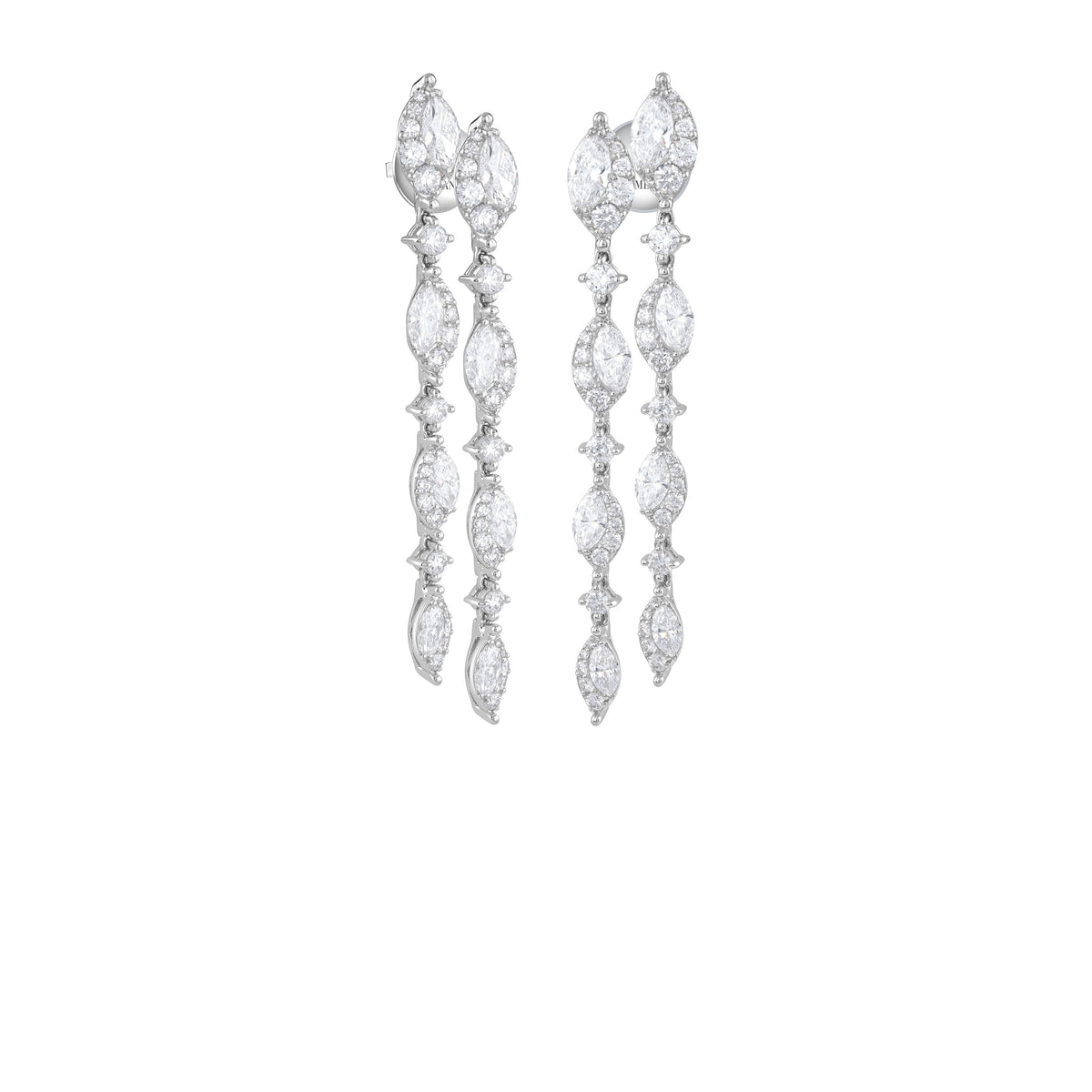 Damiani Emozioni Earrings 20104238, A pair of 18k white gold earrings set with diamonds