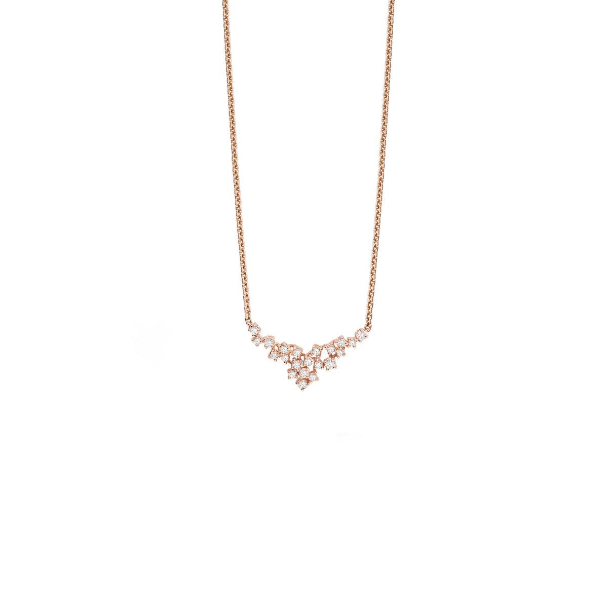 Damiani Mimosa Necklace 20104958, An 18k rose gold necklace set with diamonds