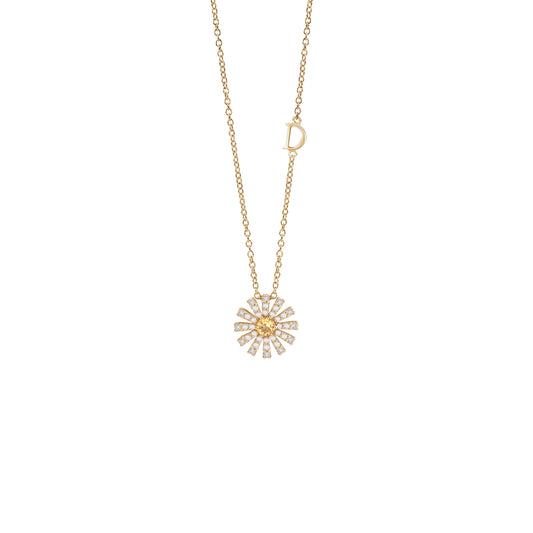 Damiani Margherita Necklace 20106391, An 18k yellow gold necklace set with diamonds and citrine quartz