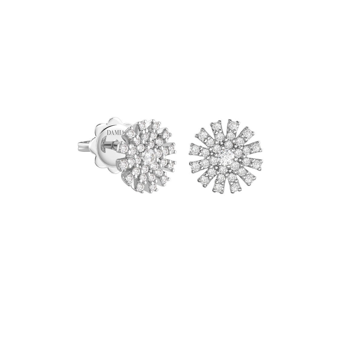 Damiani Margherita Earrings 20106399, A pair of 18k white gold earrings set with diamonds