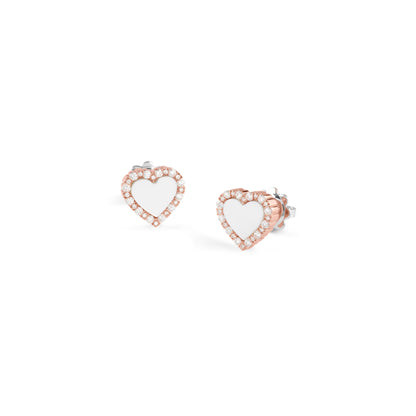 Damiani Belle Epoque Earrings 20109047, A pair of 18k rose and white gold earrings set with diamonds and pearls