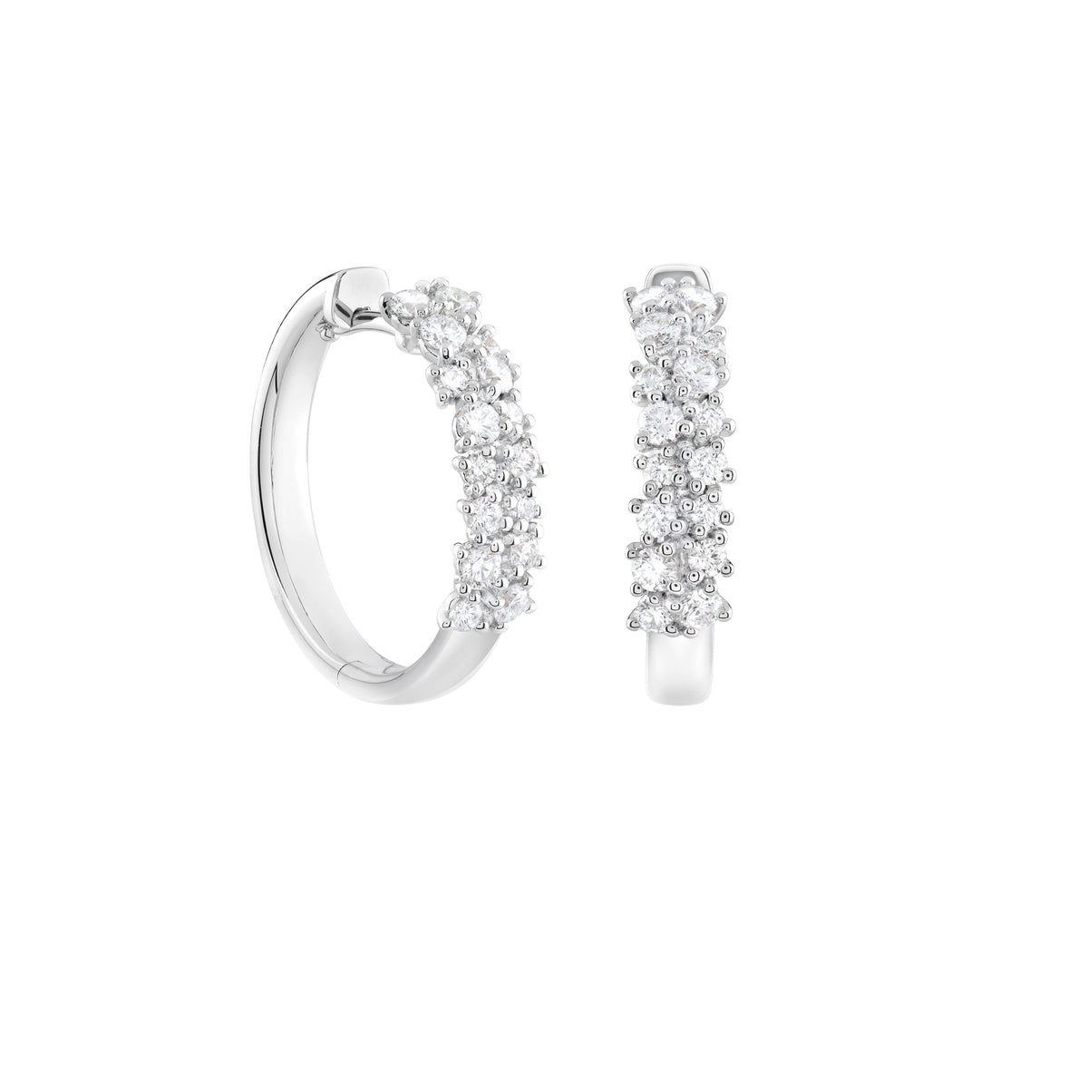 Damiani Mimosa Earrings 20109556, A pair of 18k white gold earrings set with diamonds
