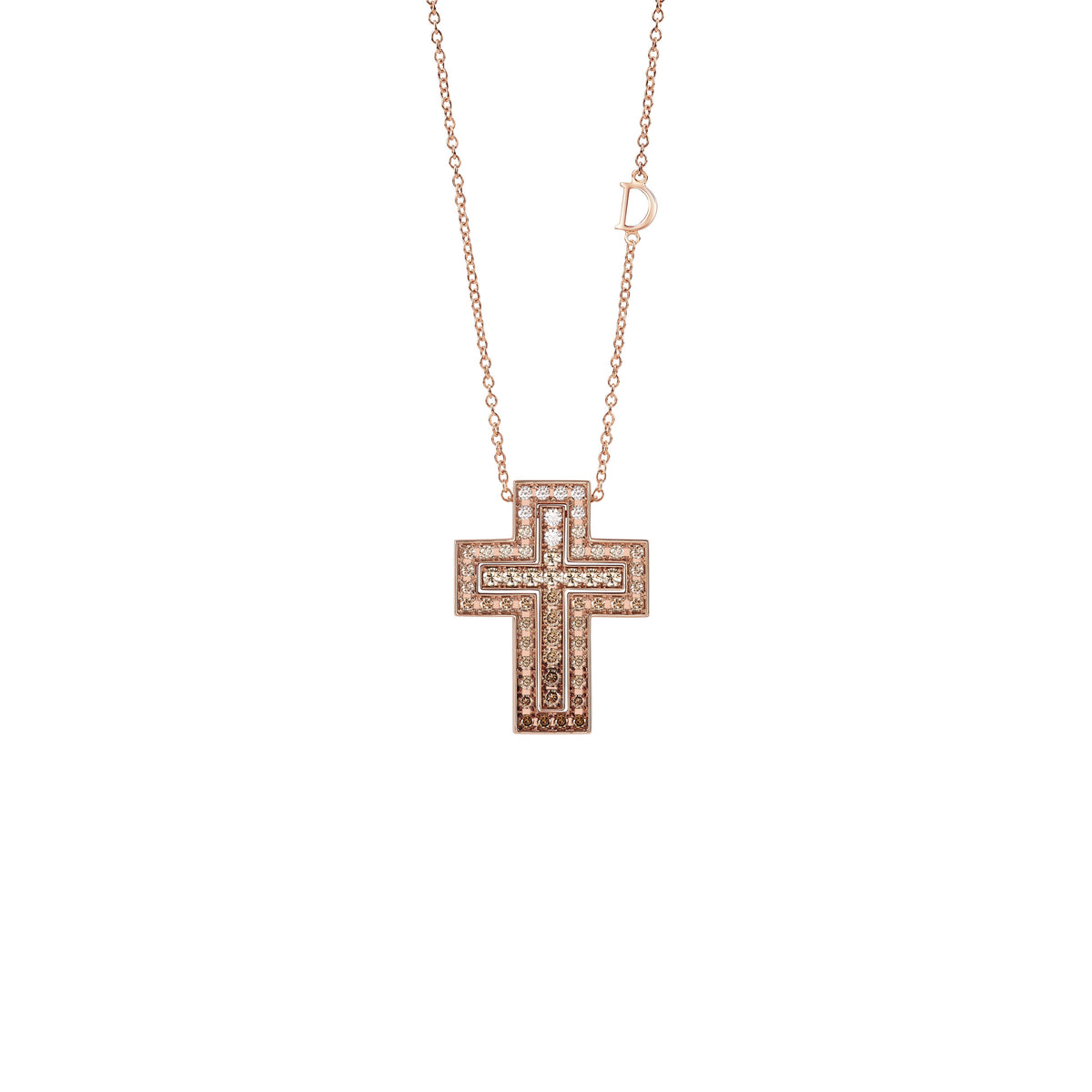 Damiani Belle Epoque Necklace 20109906, An 18k rose and white gold necklace set with brown diamonds