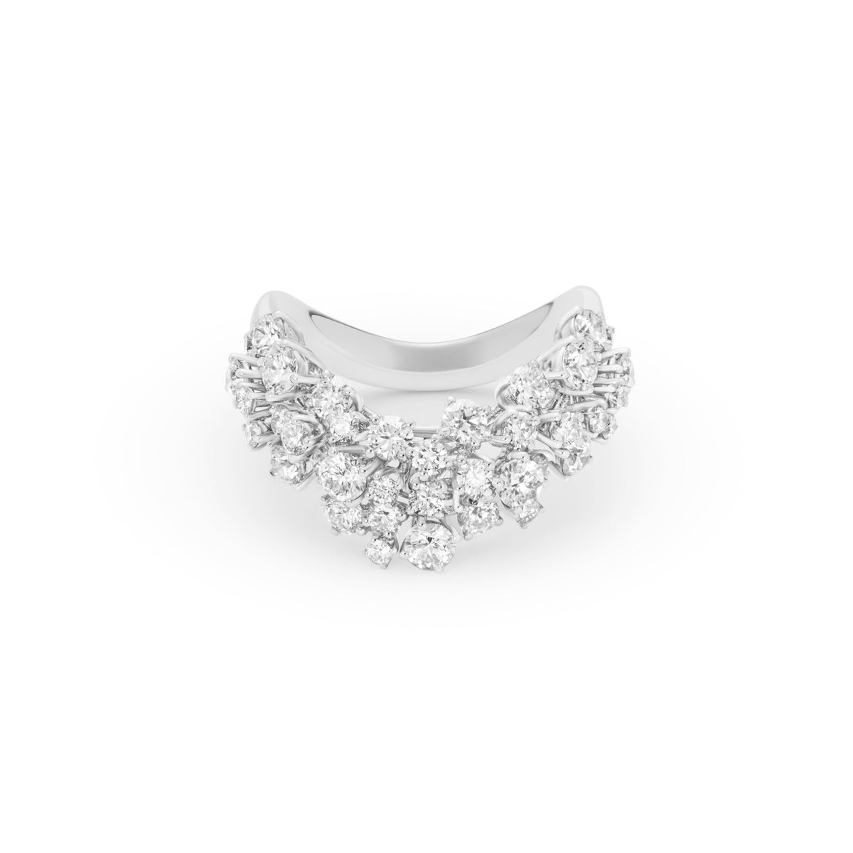 Damiani Mimosa Ring 20110114, An 18k white gold ring set with diamonds