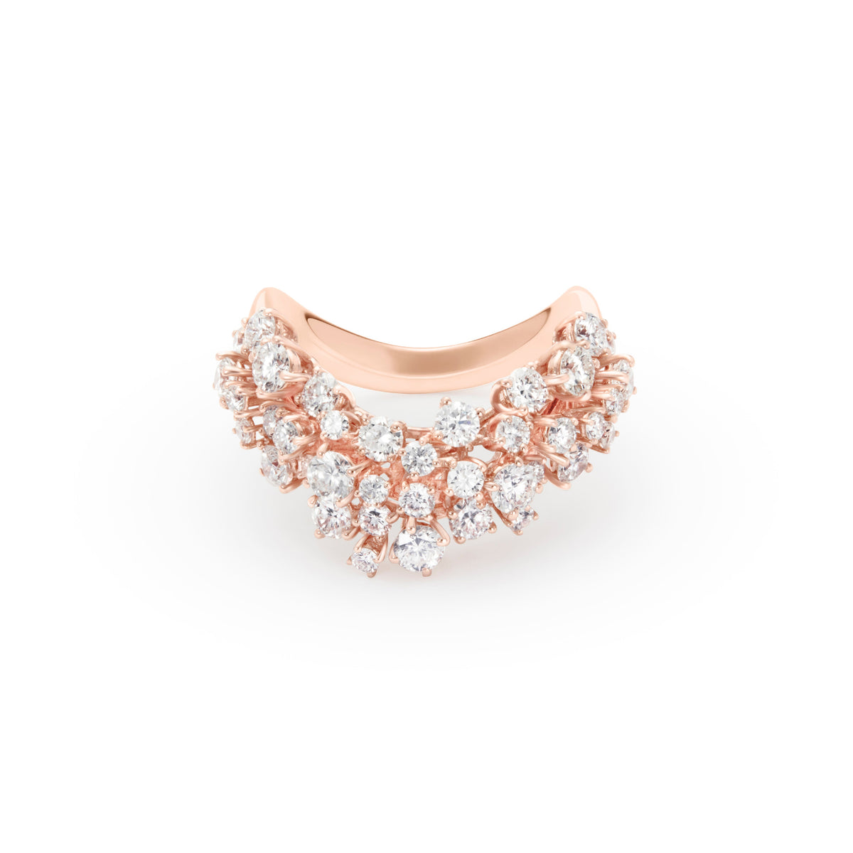 Damiani Mimosa Ring 20110116, An 18k rose gold ring set with diamonds