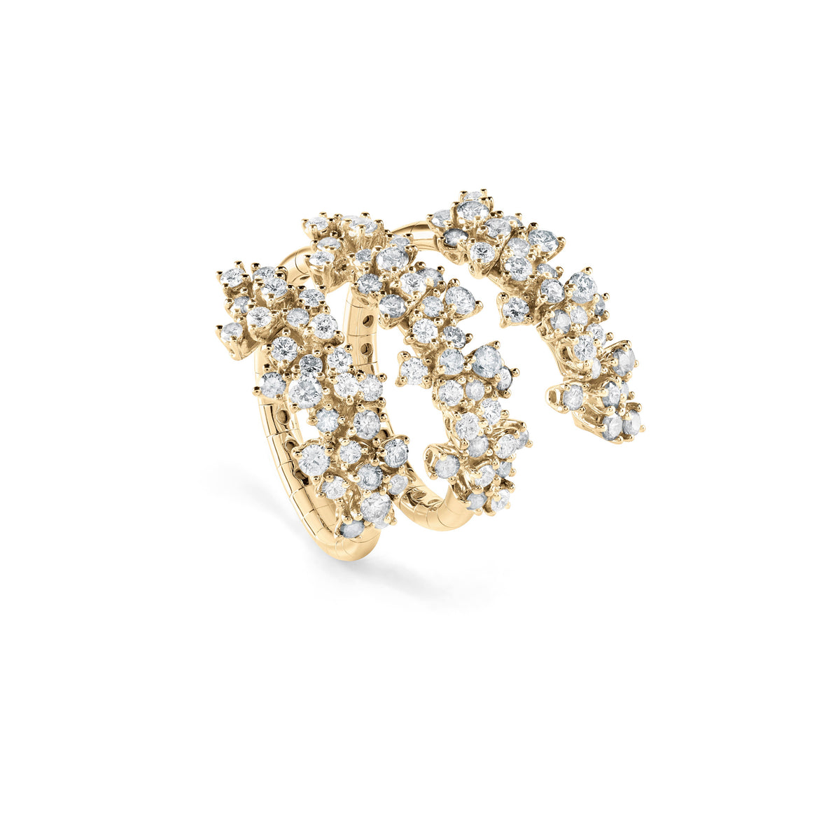 Damiani Mimosa Ring 20110821, An 18k yellow gold ring set with diamonds