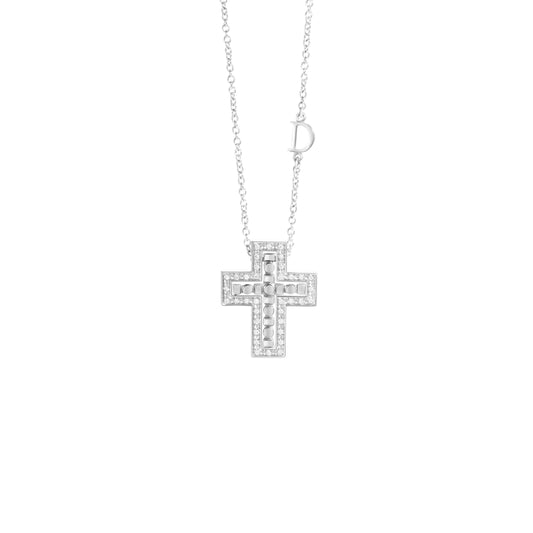 Damiani Belle Epoque Necklace 20111853, White gold and diamonds necklace, 16x20 mm