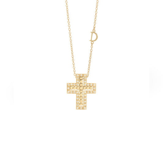 Damiani Belle Epoque Necklace 20111857, Yellow gold and diamonds necklace, 16x20 mm