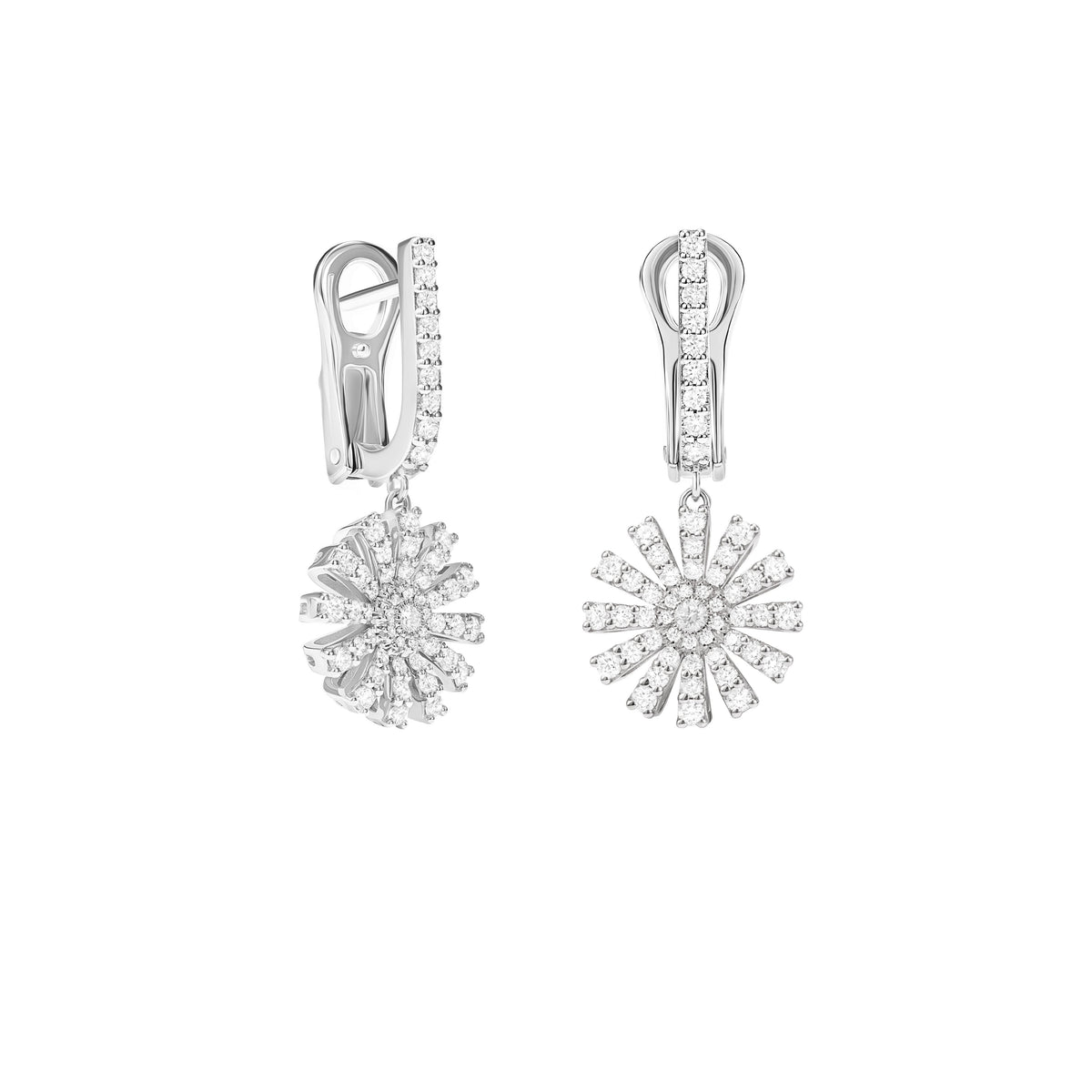 Damiani Earrings 20114720, A pair of 18k white gold earrings set with diamonds