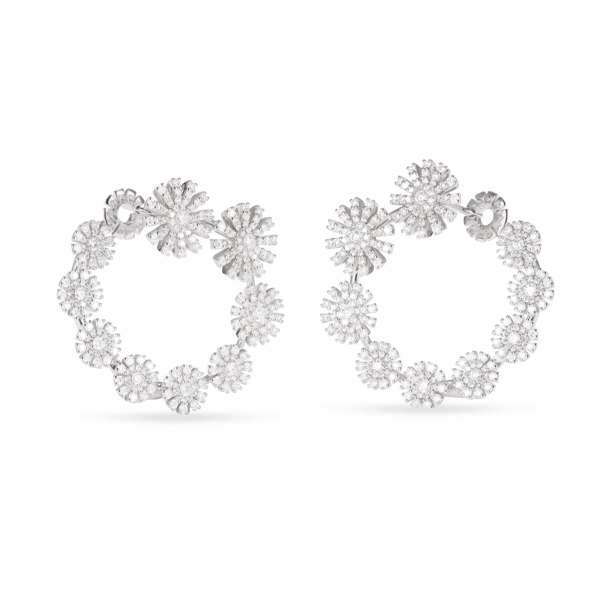 Damiani Earrings 20115321, A pair of 18k white gold earrings set with diamonds