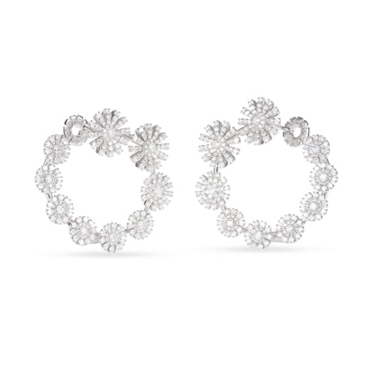 Damiani Earrings 20115321, A pair of 18k white gold earrings set with diamonds