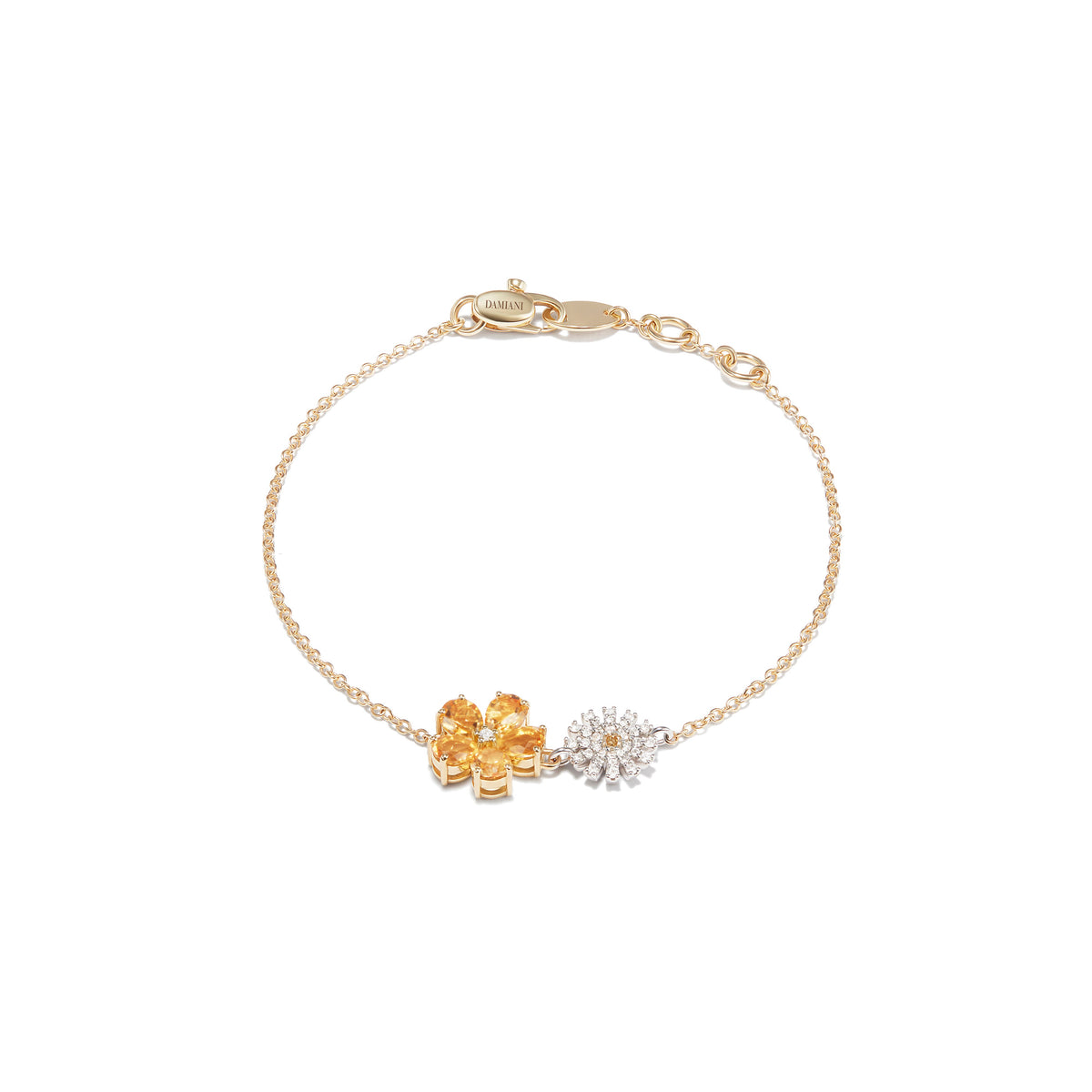 Damiani Bracelet 20115894, An 18k white and yellow gold bracelet set with diamonds and citrine quartz