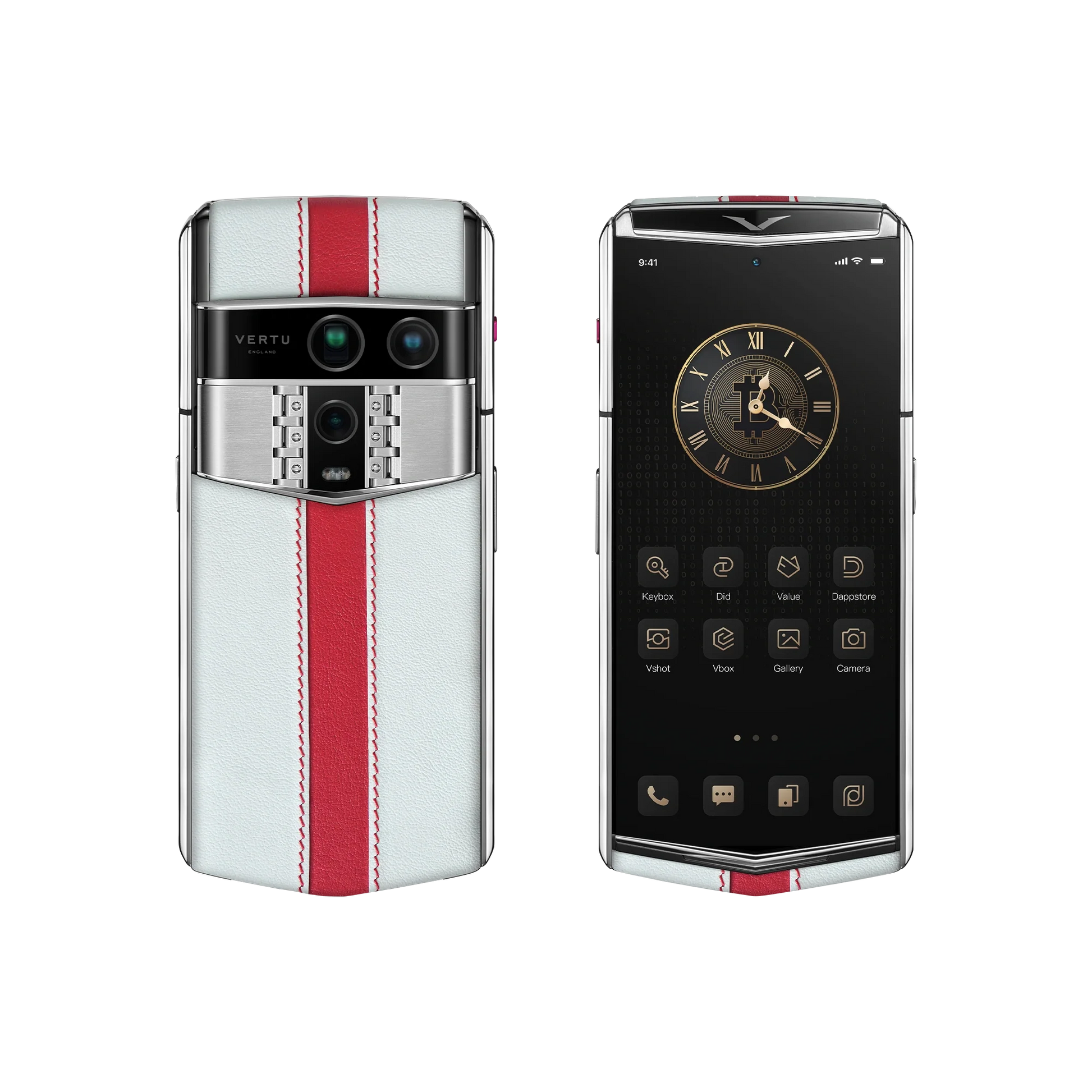 VERTU AGENT Q PHONE WORLD CUP 2026 FRANCE CALFSKIN, rear panel and screen with calf leather case