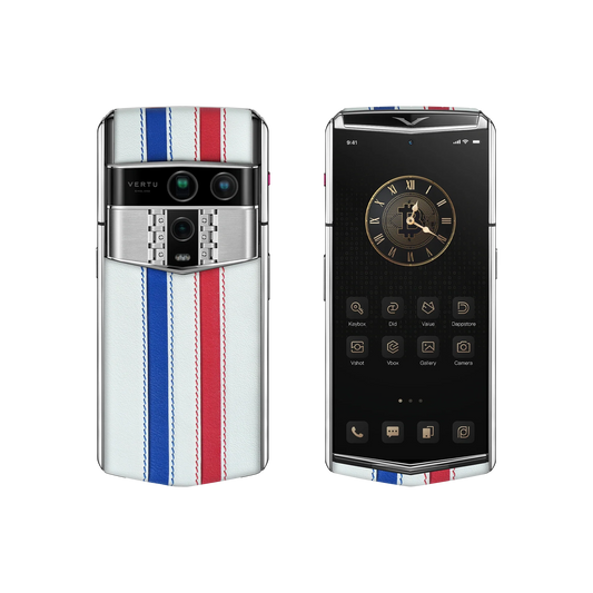VERTU AGENT Q PHONE WORLD CUP 2026 FRANCE CALFSKIN, rear panel and screen with calf leather case