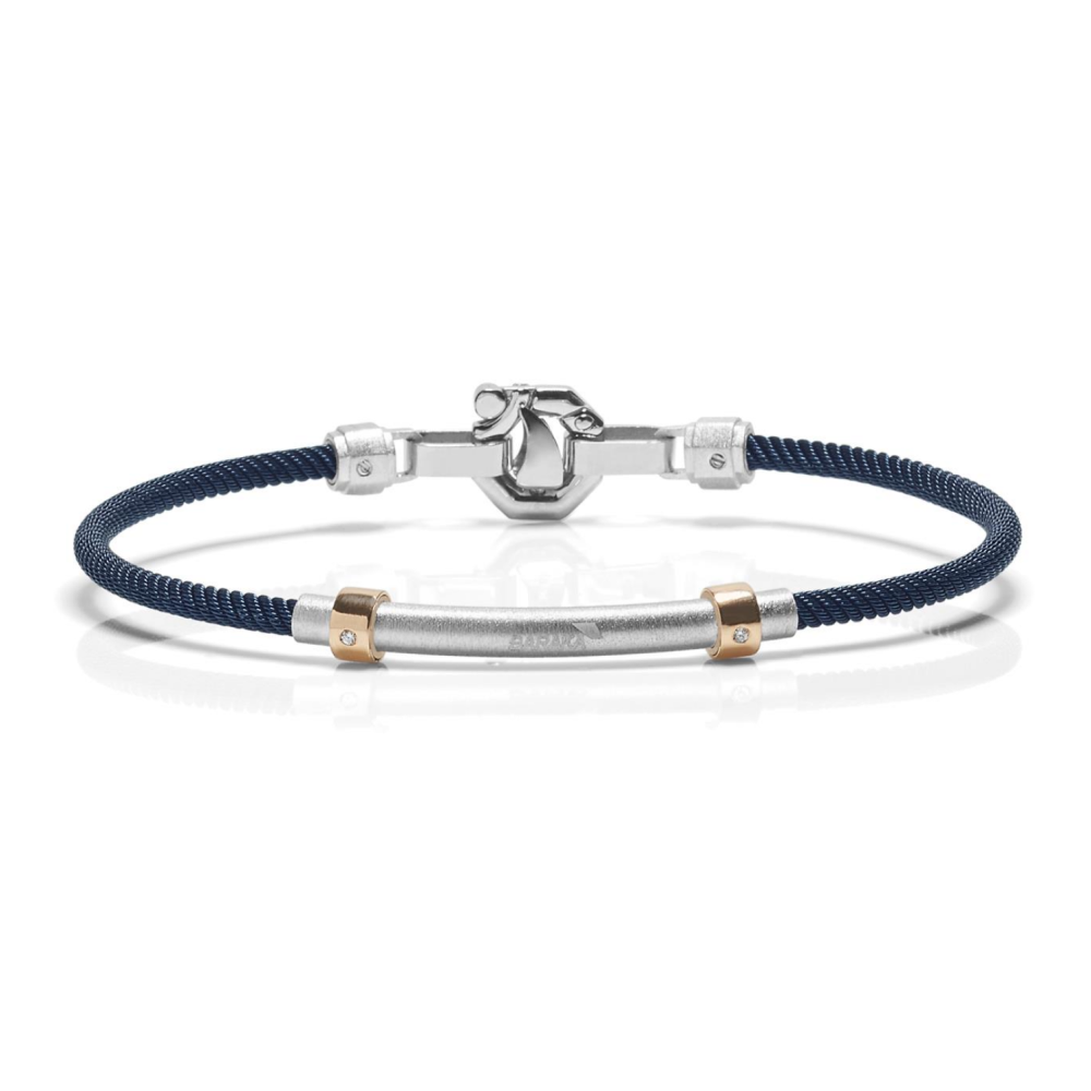 Baraka 316L Bracelet BR283081RODB-04, a men's bracelet in rose gold and silver set with white diamonds