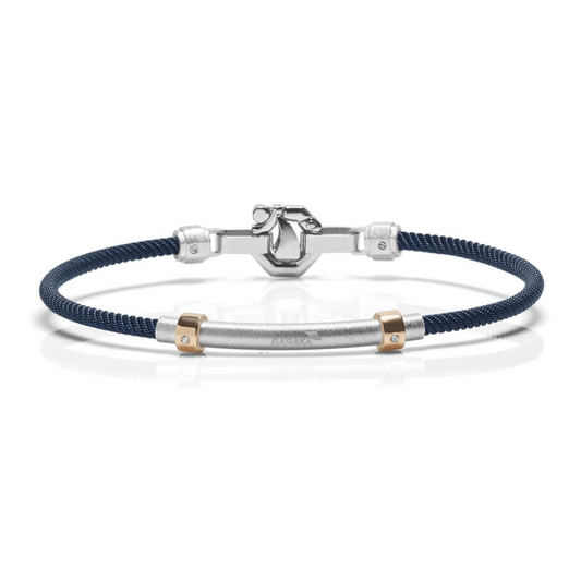 Baraka 316L Bracelet BR283081RODB-04, a men's bracelet in rose gold and silver set with white diamonds