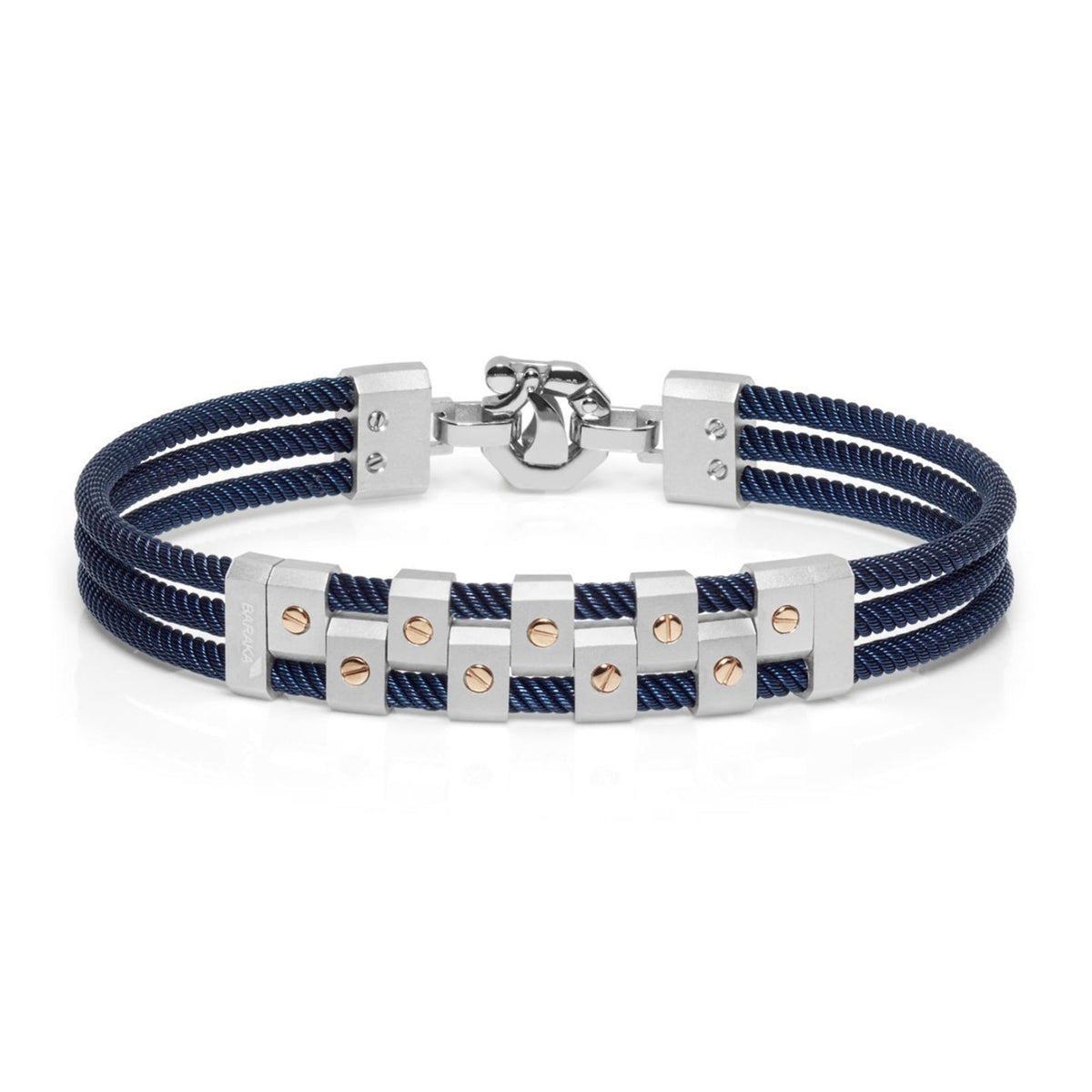 Baraka 316L Bracelet BR292291ROAG-02, a men's bracelet in rose gold and silver set with diamonds