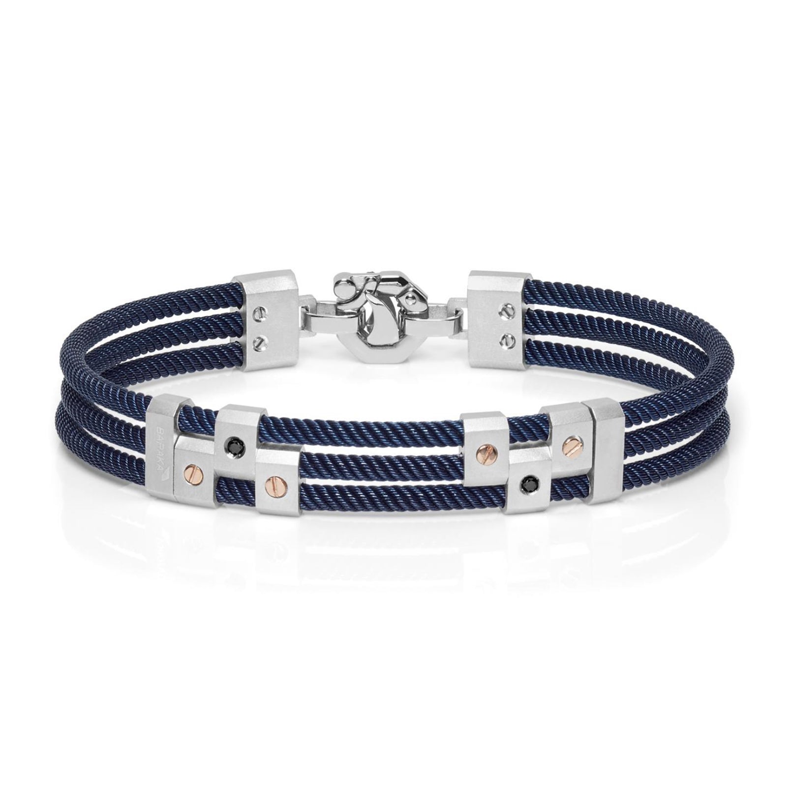 Baraka 316L Bracelet BR292301RODN-10, a men's bracelet in rose gold and silver set with diamonds