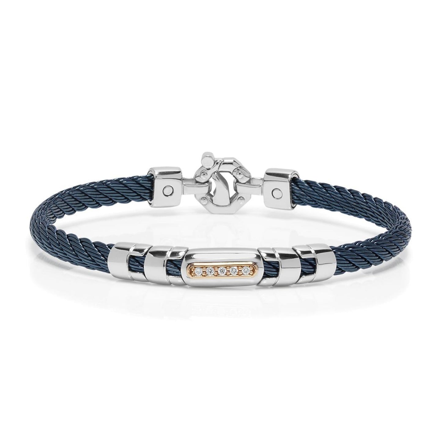 Baraka 316L Bracelet BR332001RODB-10, a men's bracelet in rose gold and stainless steel set with diamonds