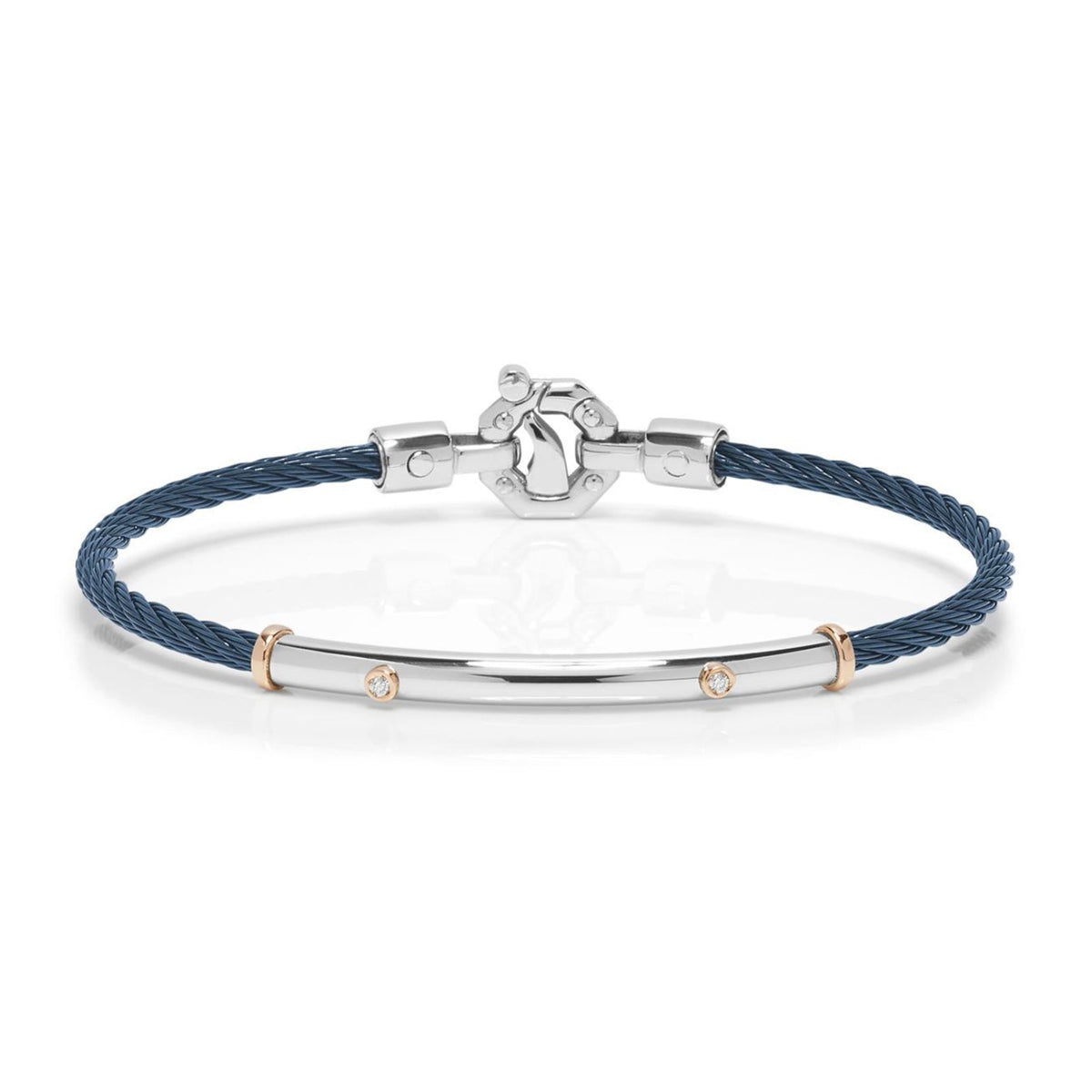 Baraka 316L Bracelet BR332181RODB-05, a men's bracelet in rose gold and stainless steel set with diamonds