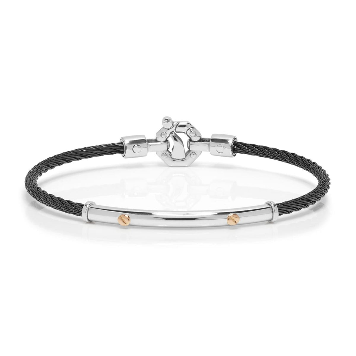 Baraka 316L Bracelet BR332221ROAC-02, a men's bracelet in rose gold and stainless steel set with diamonds