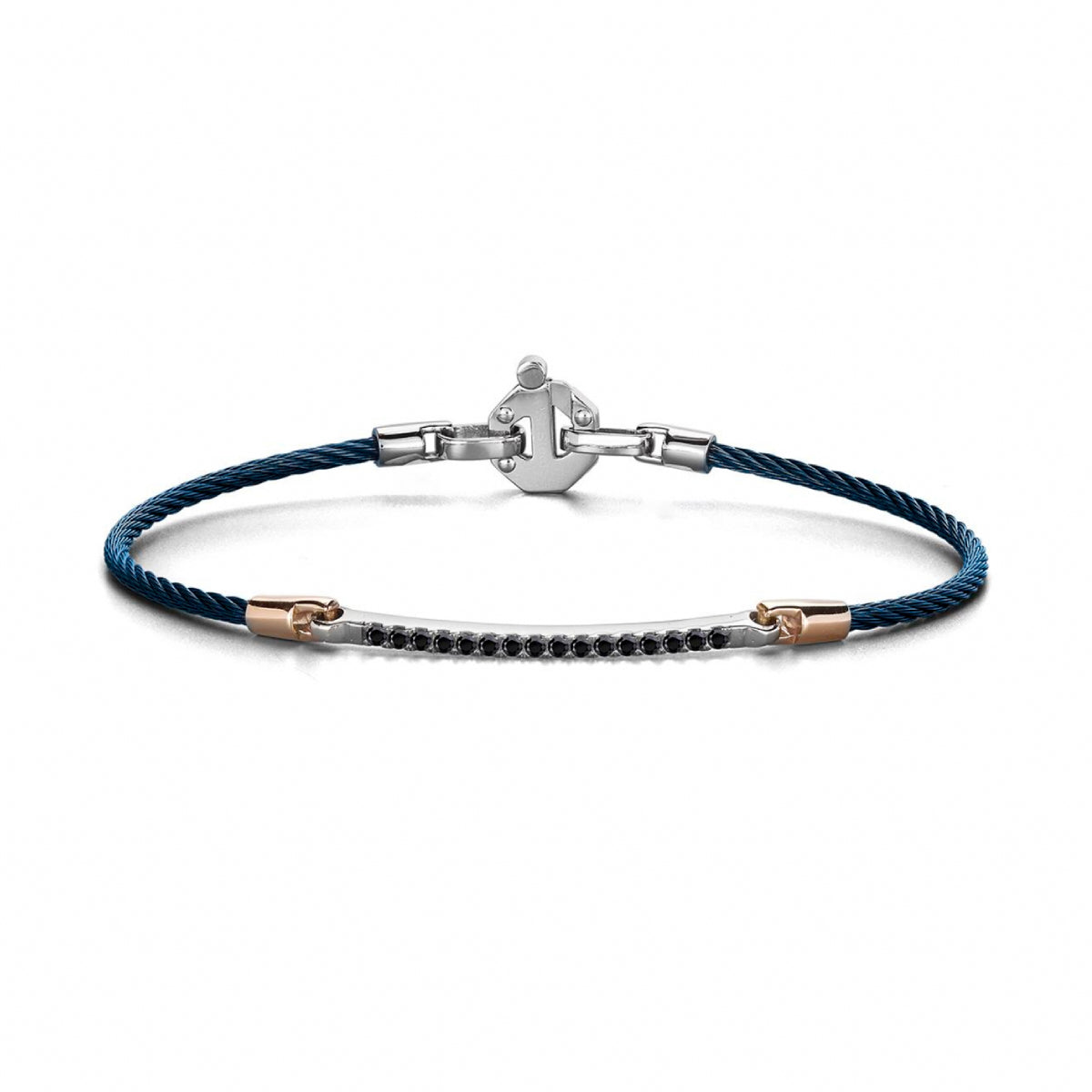 Baraka 316L Bracelet BR361001RODN, a men's bracelet in rose gold and stainless steel set with diamonds