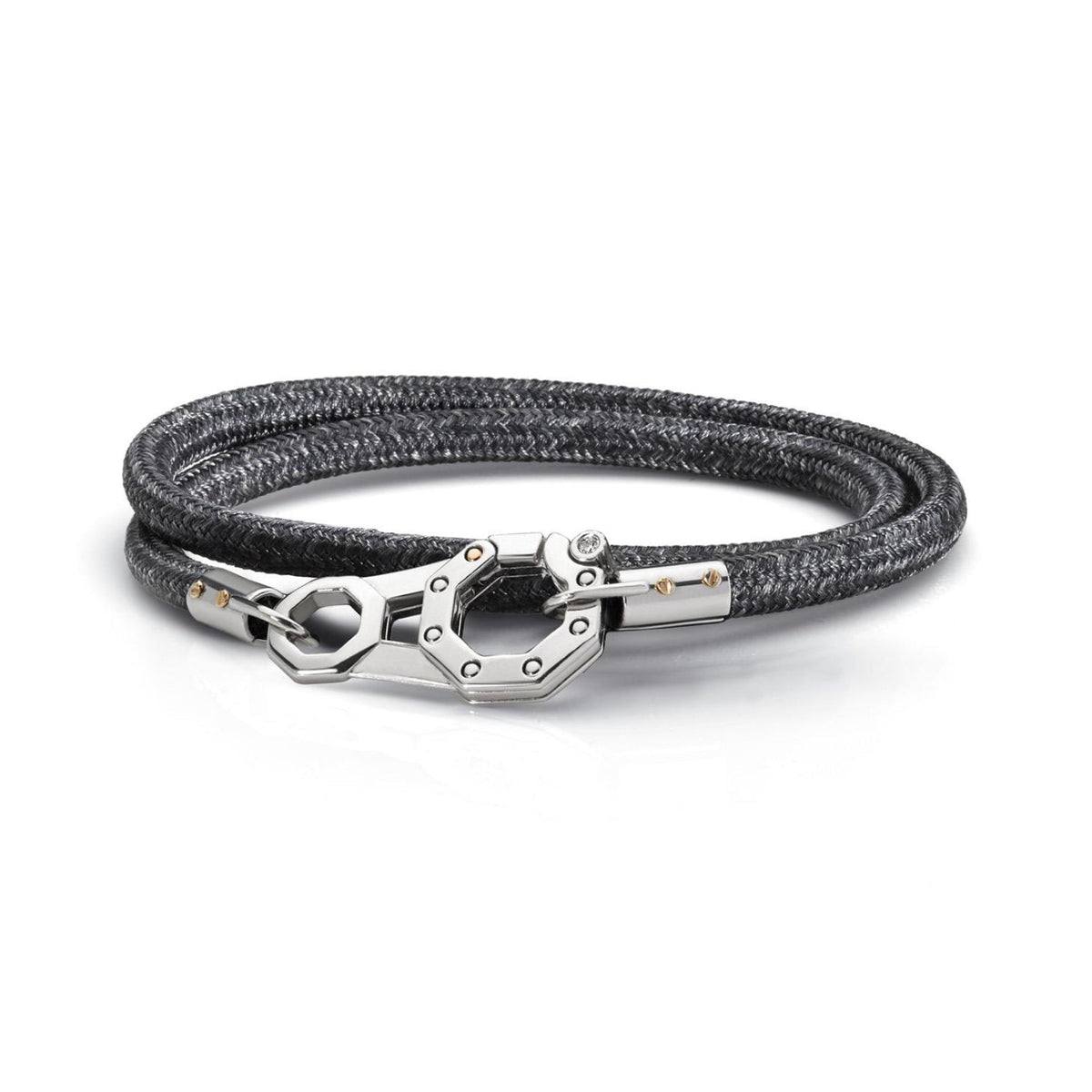 Baraka 8848 Bracelet BR271021ROAD-02, a men's bracelet in rose gold and stainless steel set with diamonds