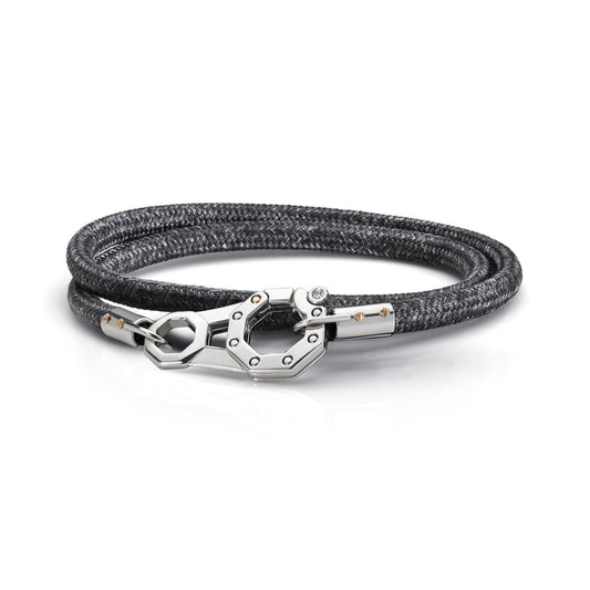 Baraka 8848 Bracelet BR271021ROAD-02, a men's bracelet in rose gold and stainless steel set with diamonds