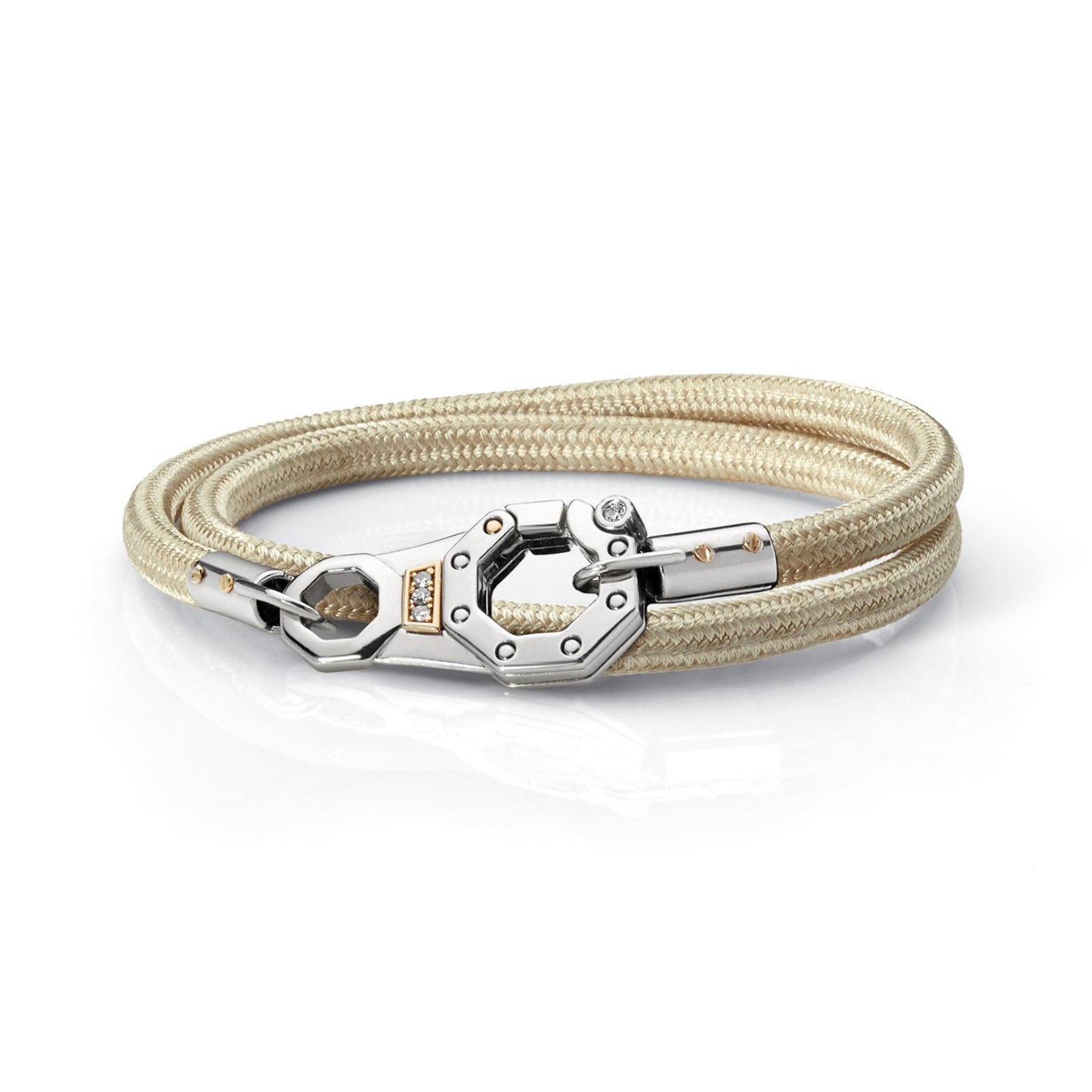Baraka 8848 Bracelet BR271041ROAC-07, a men's bracelet in rose gold and stainless steel set with diamonds