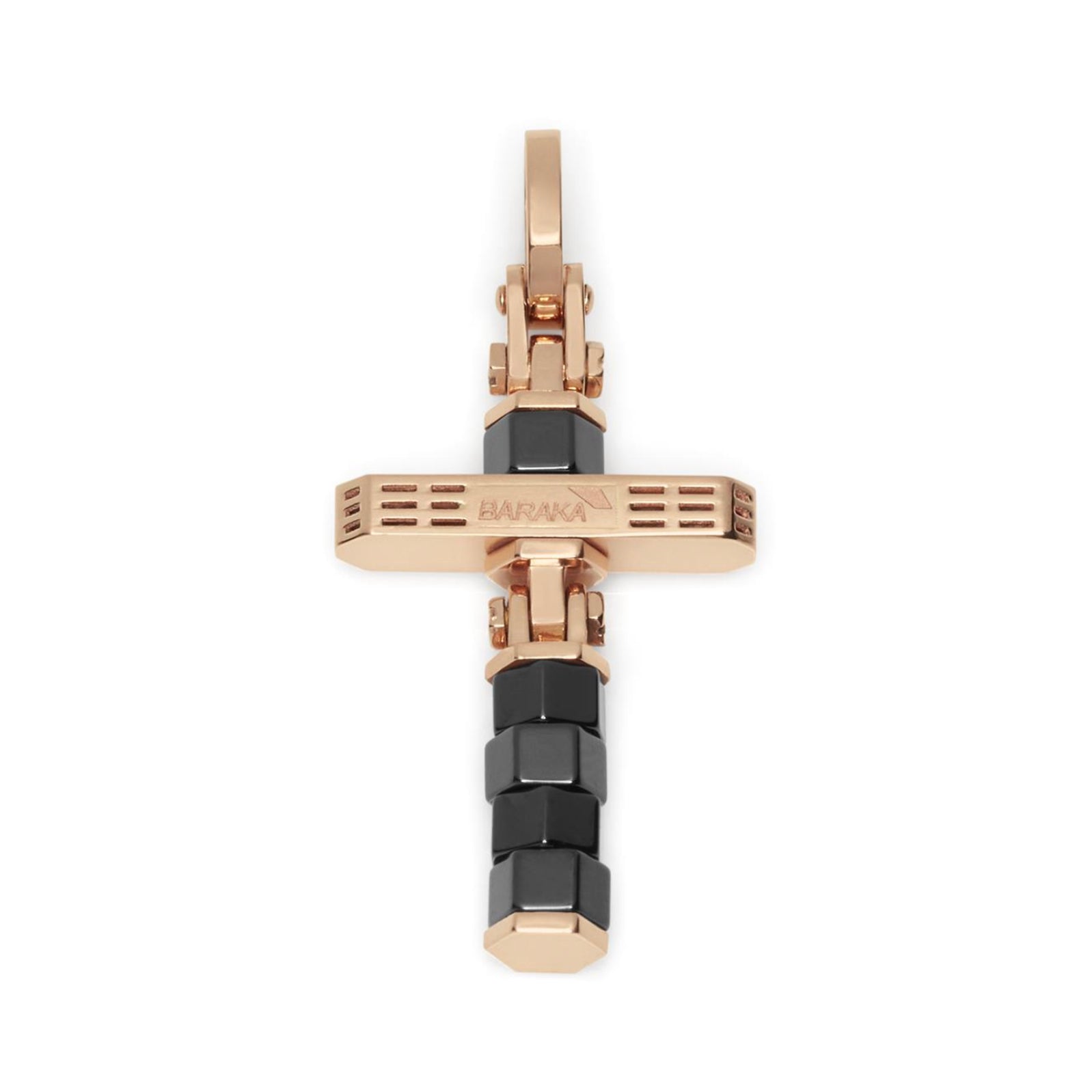 Baraka Abyss Cross СR292241ROCN, a men's cross in rose gold and black ceramic