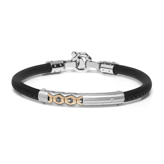 Baraka Alveare Bracelet BR283171RODB-03, a men's bracelet in rose gold and silver set with diamonds