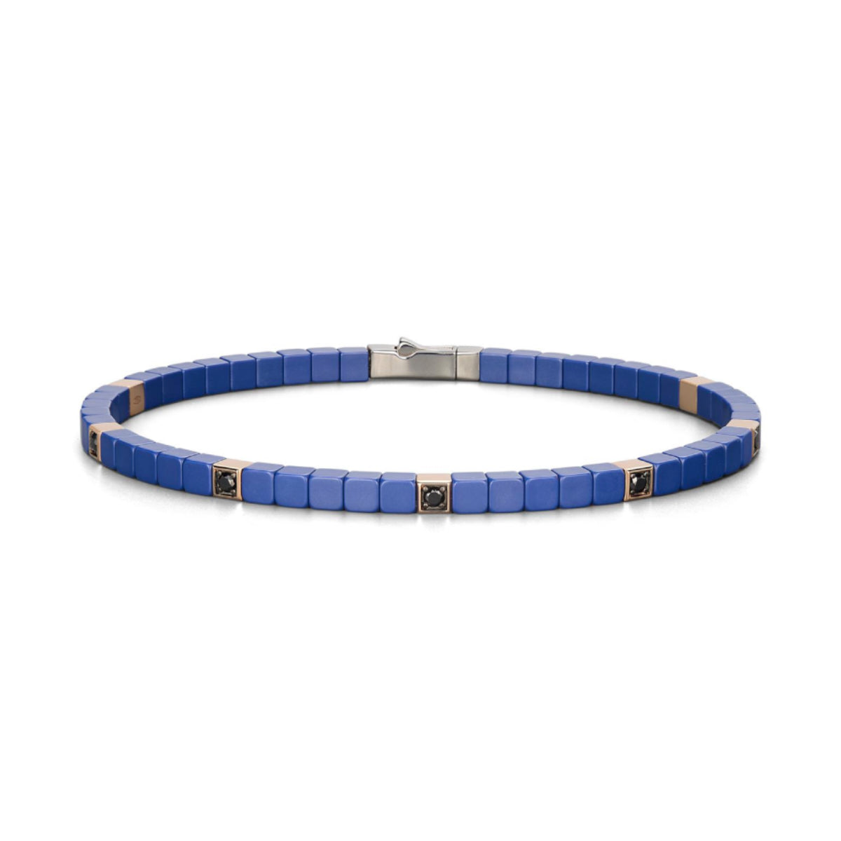 Baraka Сyborg Сeramic Bracelet BR351031ROCB, a men's bracelet in rose gold and black ceramic set with diamonds