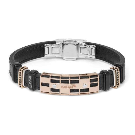 Baraka Cage Bracelet BR272081ROAC-14, a men's bracelet in rose gold and stainless steel set with diamonds