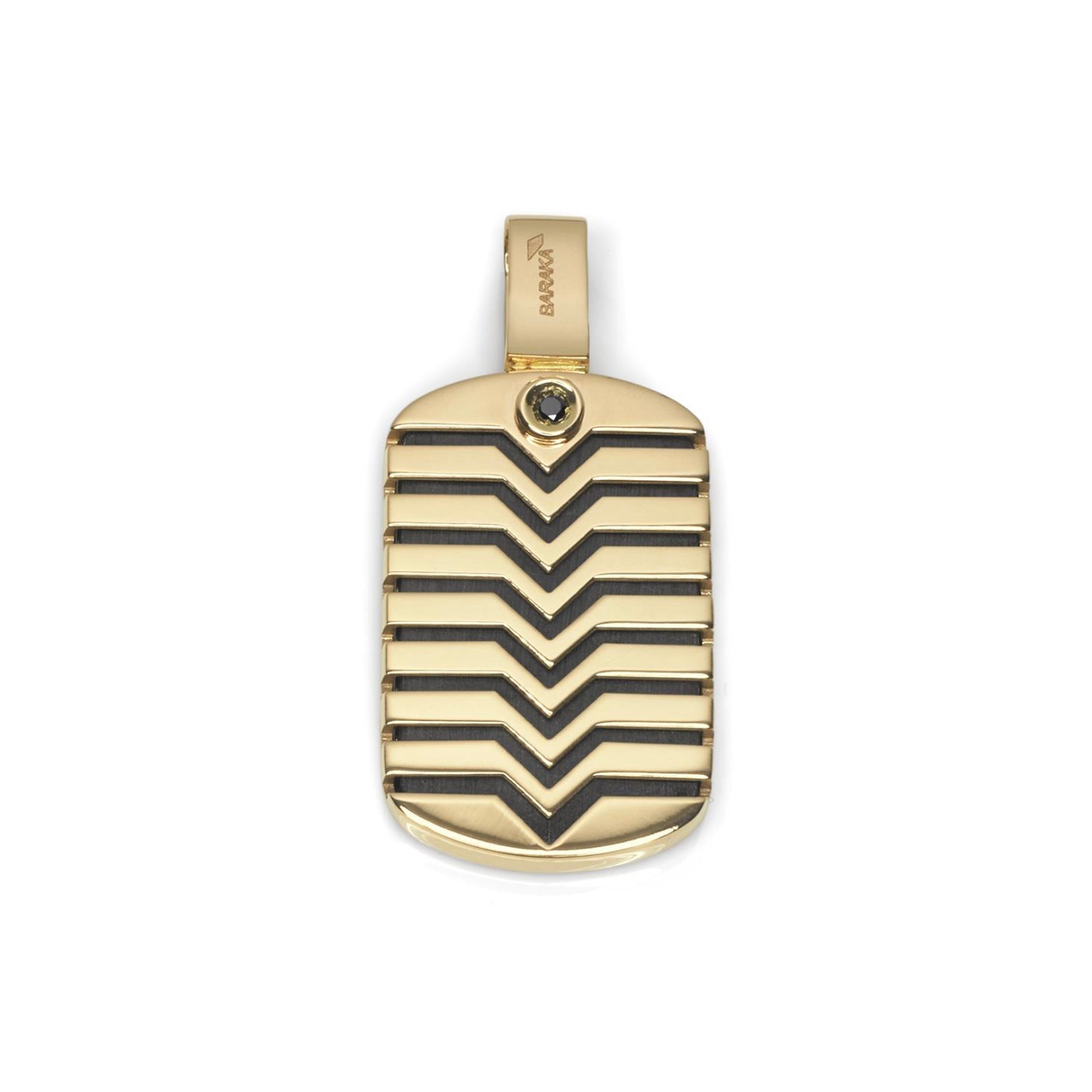 Baraka Cage Pendant CI281241GIDN-03, a men's pendant in yellow gold and silver set with diamonds