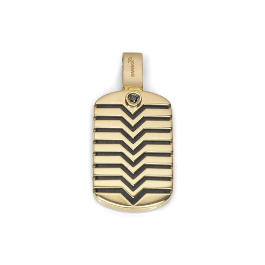 Baraka Cage Pendant CI281241GIDN-03, a men's pendant in yellow gold and silver set with diamonds