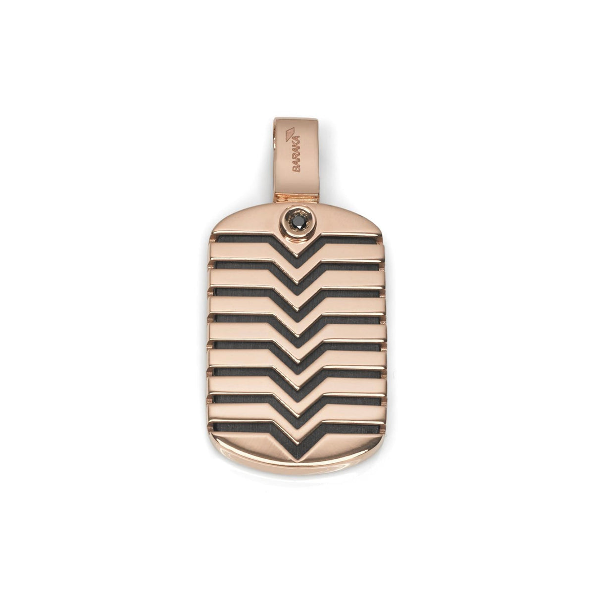Baraka Cage Pendant CI281241RODN-03, a men's pendant in rose gold and silver set with diamonds