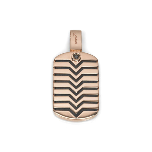 Baraka Cage Pendant CI281241RODN-03, a men's pendant in rose gold and silver set with diamonds