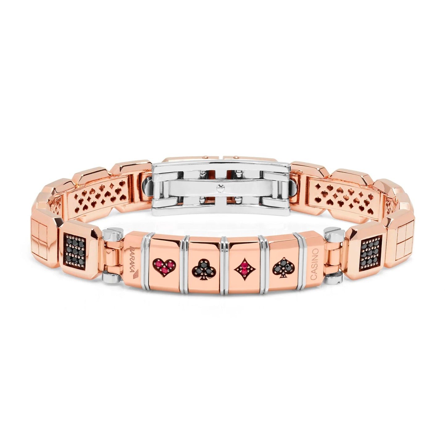 Baraka Casino Bracelet BR292331RODN-153, a men's bracelet in rose gold set with diamonds