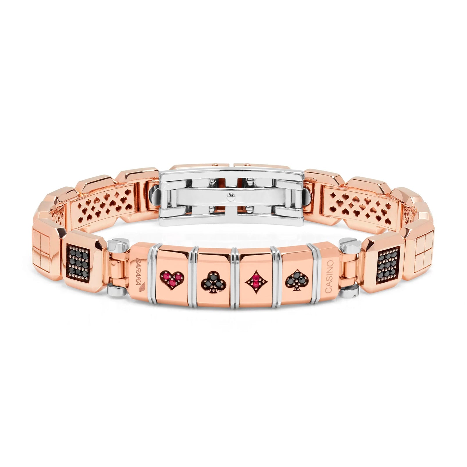 Baraka Casino Bracelet BR292331RODN-153, a men's bracelet in rose gold set with diamonds