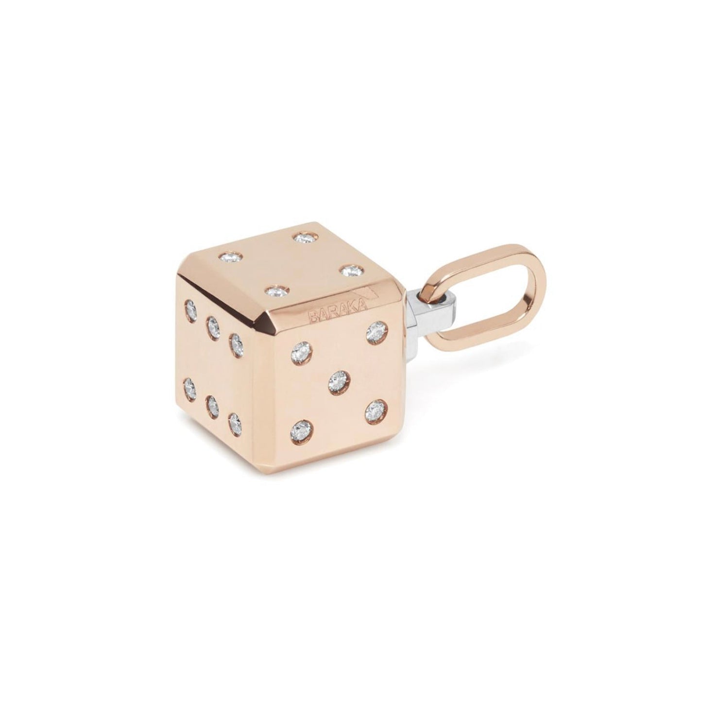 Baraka Casino Pendant CI292321RODB-40, a men's pendant in rose gold set with diamonds